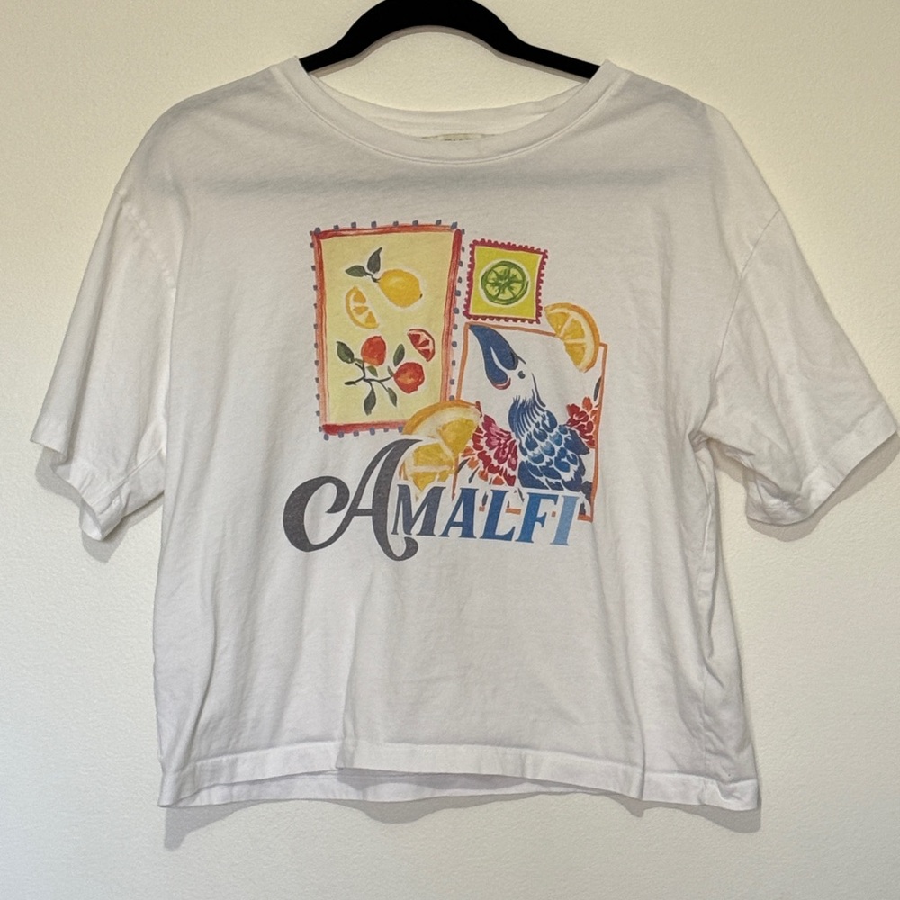 Chelsea & Violet Amalfi Graphic Crop Tee | Size L